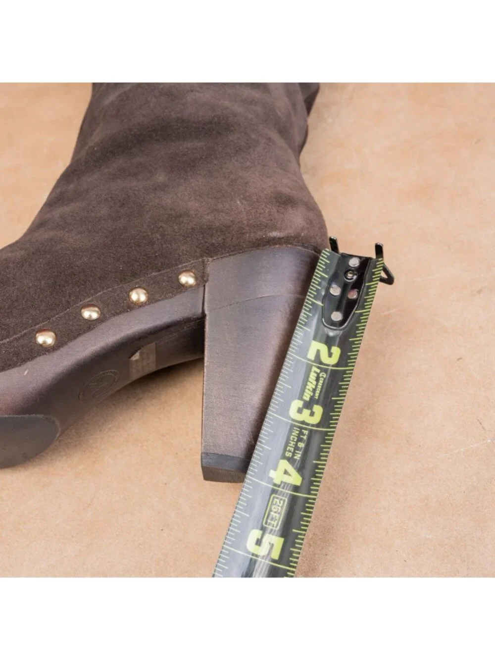 Michael Kors Women Brown Suede Studded Top Lace Fleece Lined Mid Boots sz 6.5